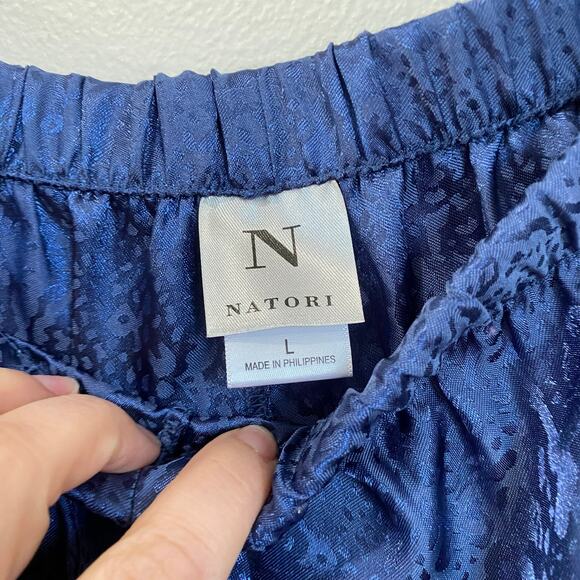Natori Women's Blue Snake Print Drawstring Waist PJ Pants Size Large - Picture 8 of 10